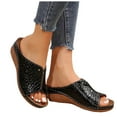 thumbnail image 4 of Latrodar Chaussures de Douche pour Femmes Confort Rétro Respirantes Chaussures d'Été pour Femmes Mules à Talons Compensés Pantoufles de Plage Chaussures de Douche d'Intérieur Respirantes pour Femmes Âgées, 4 of 5