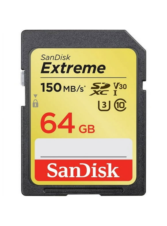 SanDisk 64GB Extreme SDXC UHS-I/U3 Class 10 V30 Memory Card, Speed Up to 150MB/s