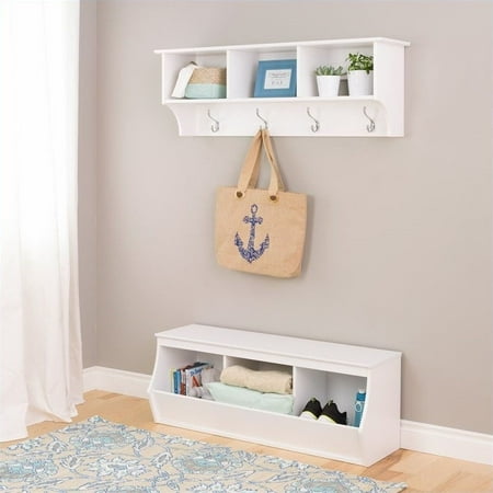 - Prepac Monterey 2 Piece Entryway Storage Set (Large) in White