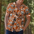 thumbnail image 6 of Halloween Hawaiian Shirt for Men Orange Ghost Pumpkin Skull Skeleton Shirt Black Cat Halloween Shirt, 6 of 7