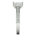 thumbnail image 3 of 1.88 ct Emerald Cut Moissanite 3 Stone 14K White Gold Womens Engagement Ring, 3 of 5