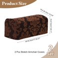 thumbnail image 2 of 2Pack Stretch Armrest Covers, Vintage Jacquard Couch Arm Slipcovers, Dark Brown, 2 of 6
