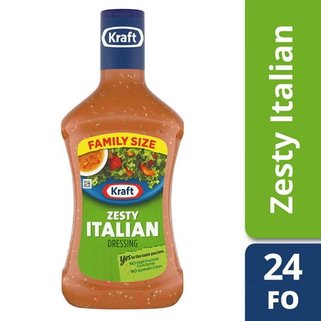 - (3 Pack) Kraft Zesty Italian Dressing, 24 Fl Oz Bottle