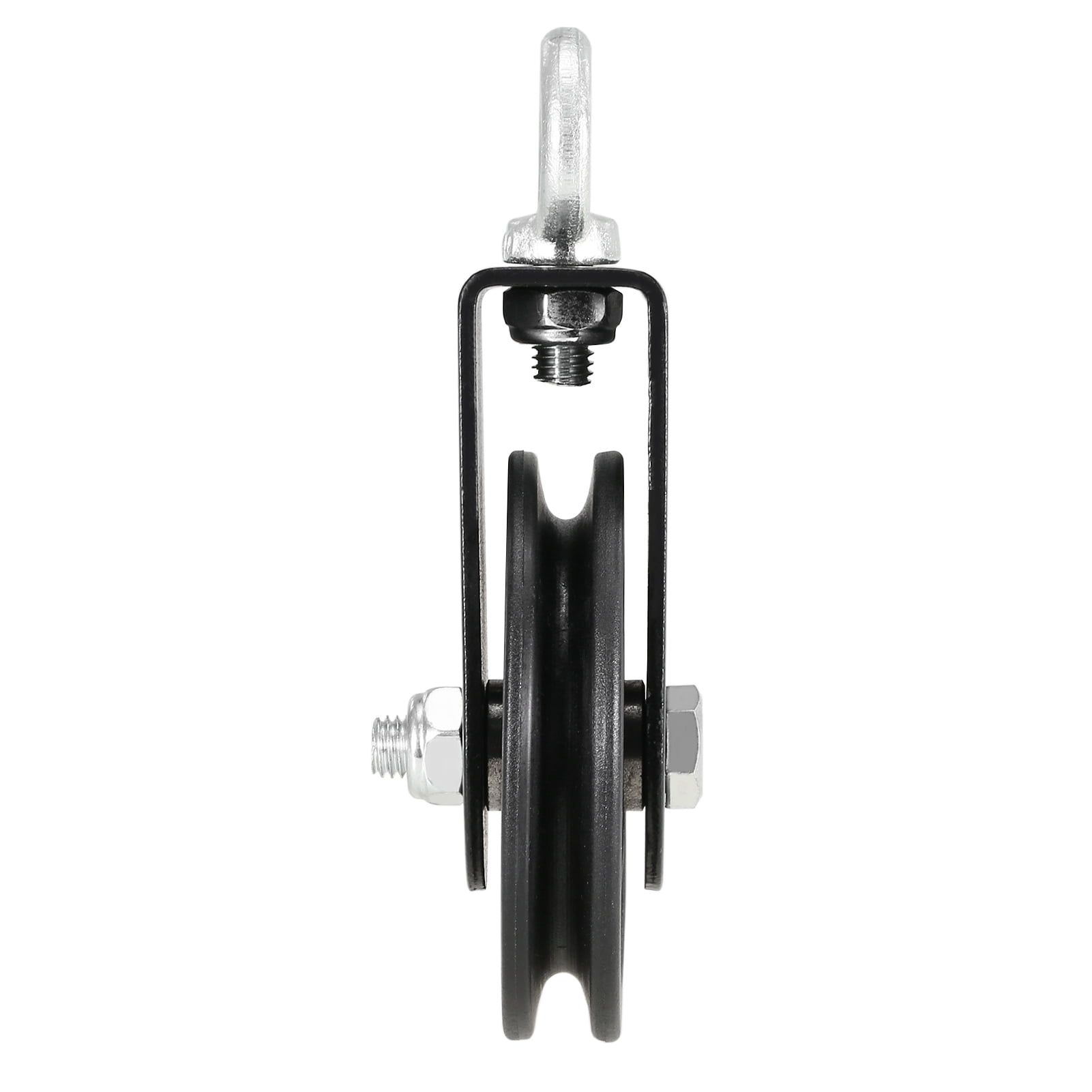 Poulie En Aluminium 90 Mm 360° - Charge 300 Kg, Roue De Traction Fitness Avec Support U Et Mousqueton