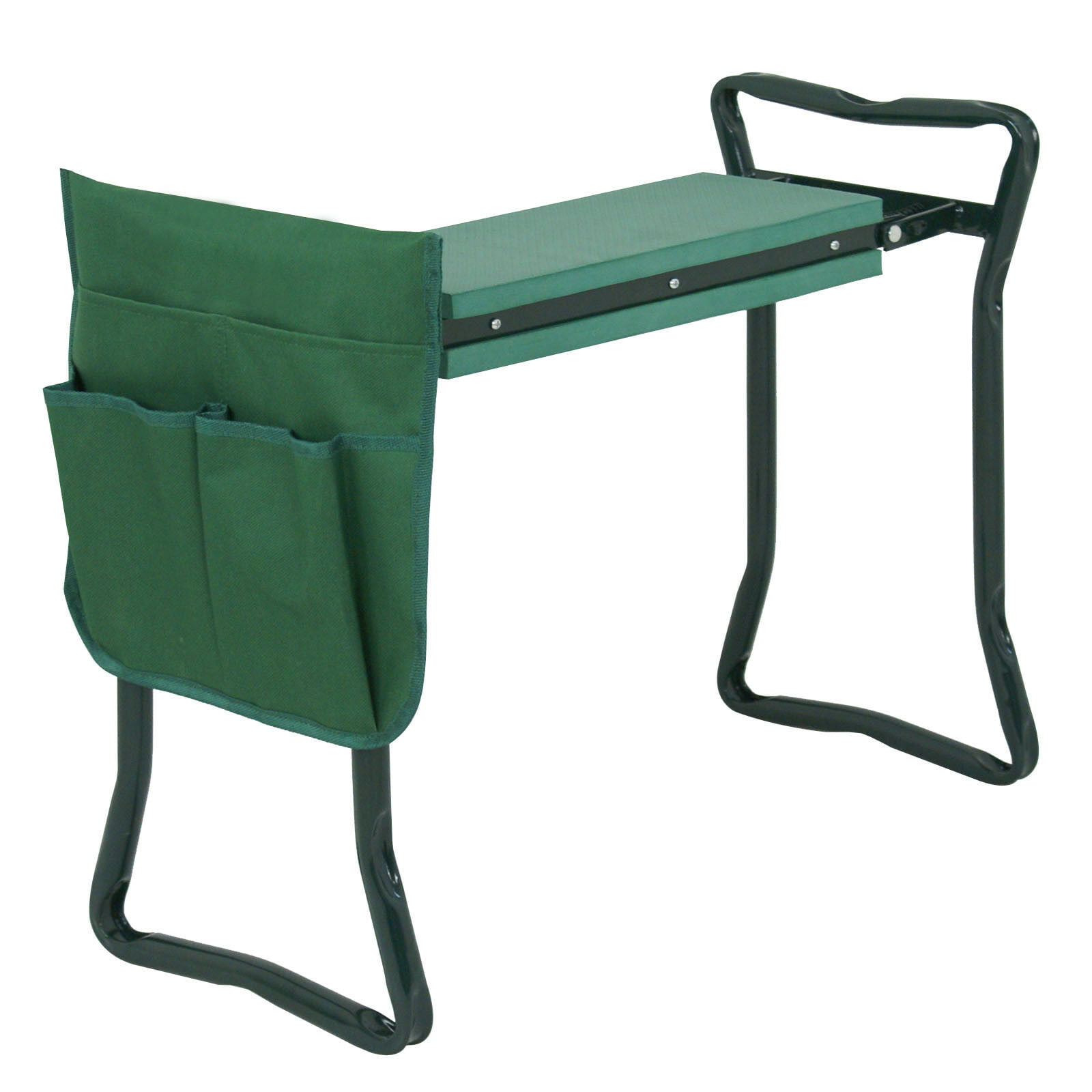 Folding Garden Kneeler and Seat Bench Stool With Tool Pouch Soft Kneeling Pad