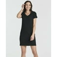 thumbnail image 5 of 3 Pack: Women's Ribbed Knit Short-Sleeve V-Neck Swing T-Shirt Casual Dress (Available In Plus), 5 of 6