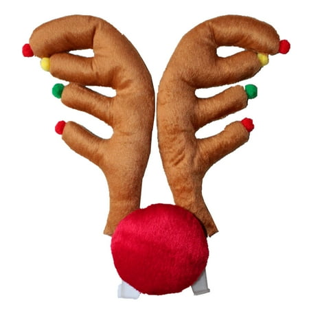 

Funny Car Reindeer Antlers Kit Christmas Vehicle Antler Decorations Xmas Accessories (Bent Antlers)