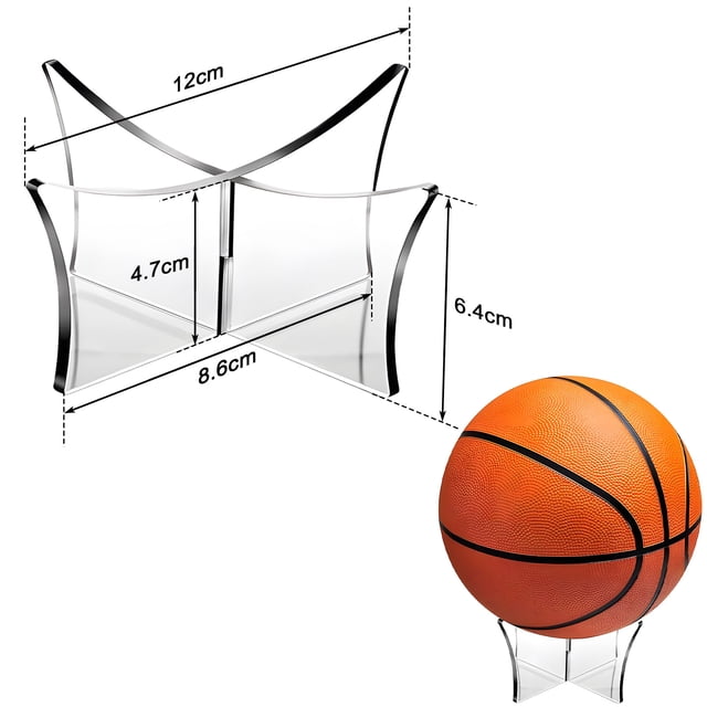 Transemion Ball Holder Stable Structure Premium Material Balls Racks Save Space Spheres Shape Handy Installation Football Stand Transparent 1Set