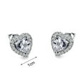 thumbnail image 6 of harmtty 1 Pair Alloy Earrings Shiny Exquisite Heart Shape Ear Studs for Party, 6 of 8