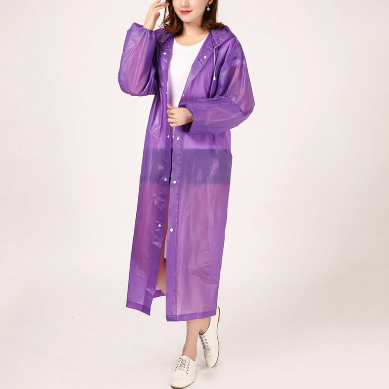 Cheers.US Unisex Reusable Portable Waterproof Hooded Outdoor Riding Long  Raincoat Poncho