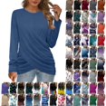 thumbnail image 3 of Women Blouses Button down Blouse Women Tops Athletic plus Size T Shirt Long Sleeve Shirt Nylon Womens Chiffon Blouses Ladies Summer Long Sleeve Dressy Shirts Shirts Pack 5 AB 2XL, 3 of 6