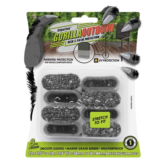 Almohadillas para pies para muebles GorillaOutdoor, paquete de 8, resistentes a la intemperie