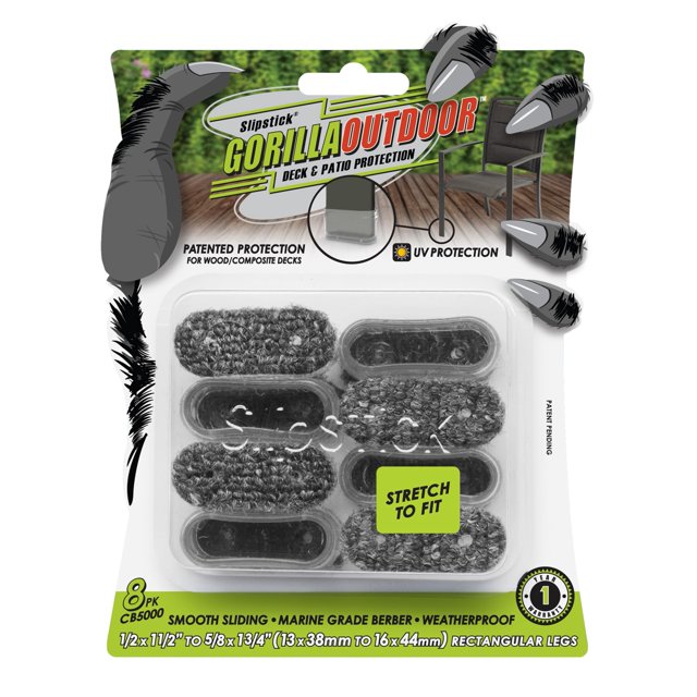 Almohadillas para pies para muebles GorillaOutdoor, paquete de 8, resistentes a la intemperie