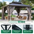 thumbnail image 5 of Clouddwell 12' x 12' Gazebo for Patio, Gazebo Pergola with Sloped Roof, Large Wall-Mounted Heavy Duty Awnings, for Deck, Patio and Backyard,Gray, 5 of 7