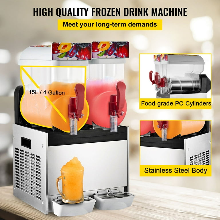 BENTISM Commercial Frozen Drink 30L Slush Slushy Making Machine 2 Tank Smoothie  Maker 