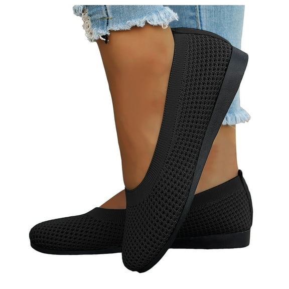 Mostsola Flats for Women Slip on Ballet Flats Shoes Business Casual Knitted Mesh Dress Shoes