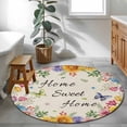 thumbnail image 3 of Spring Wildflowers Round Area Rug 3Ft Washable Small Circle Rugs for Kitchen Entryway, Watercolor Tulip Floral Leaf Plant Beige Non-Slip Carpet Floor Mats Indoor Outdoor Carpet Runner Home Decor, 3 of 8