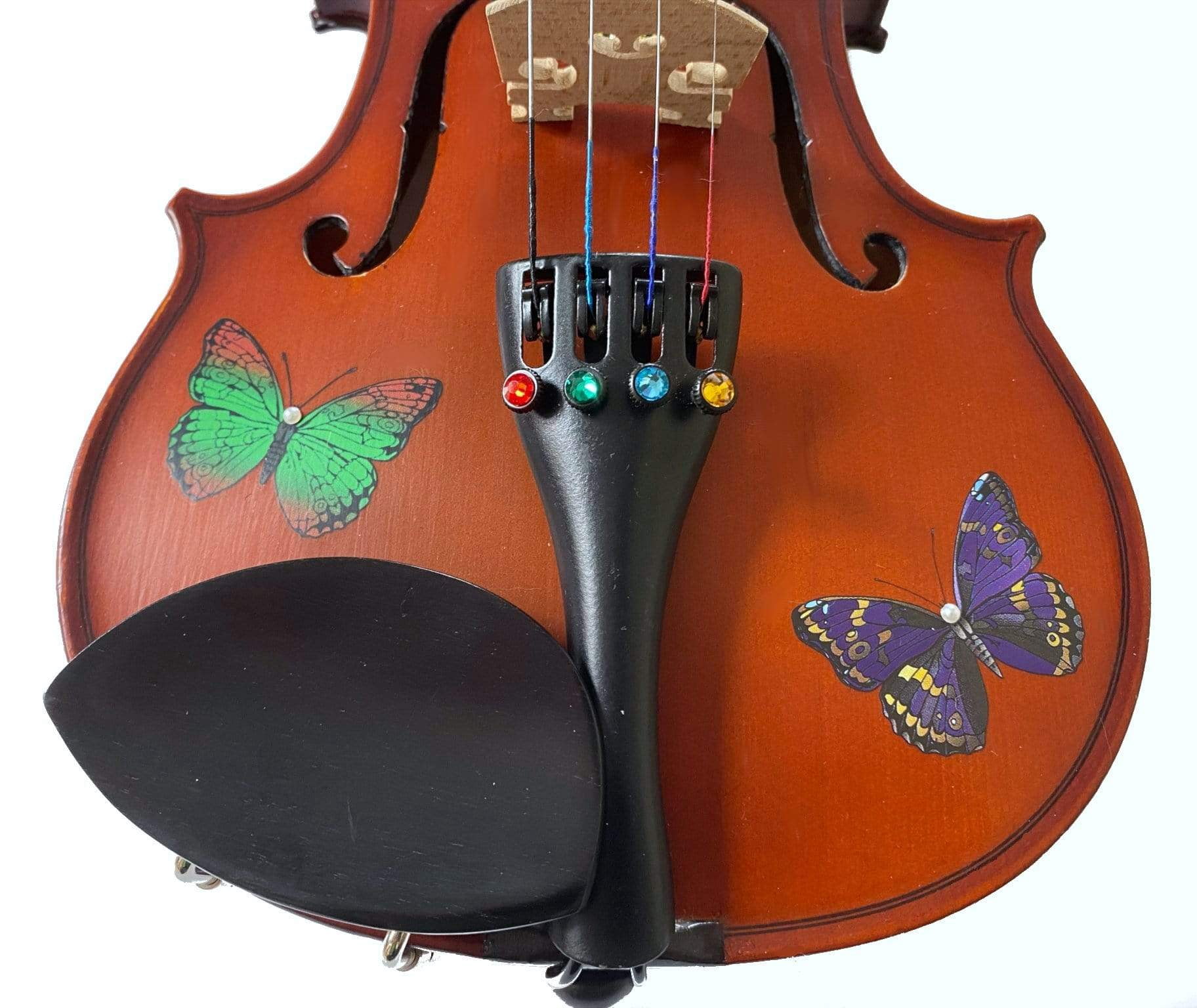 Rozanna's Violins Butterfly Dream Violin Outfit 3/4 with Crystal Fine Tuners and Accessories