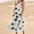 thumbnail image 2 of 2026 ! JINMGG Summer Dresses 2026, Dresses for Women 2026 Women's Summer Fashion Casual Printing Sleeveless Round Neck Pocket Dress Beach Casual Maxi Sundress Army Green XL, 2 of 5