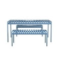 thumbnail image 5 of Novogratz Poolside Gossip, Ola All-Steel Table and Bench Set, French Blue, 5 of 7