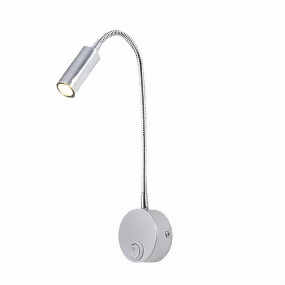 LED 3W Warm White 3000K Gooseneck Wall Lamp AC85-265V Wiring Type Bedside Lamp with Rotating Adjustable Spotlight B