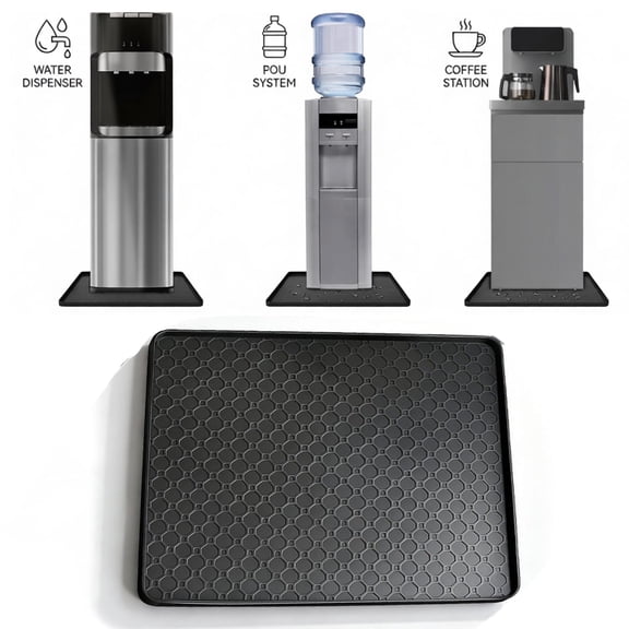 Mini Fridge Water Cooler Silicone Mat with 0.6 Inch Raised Edges 19.7x19.7 Inch Soft Under Refrigerator Floor Protector Washable Under Washing Machine Mat Used for Bedrooms, Kitchens,Offices, Bars