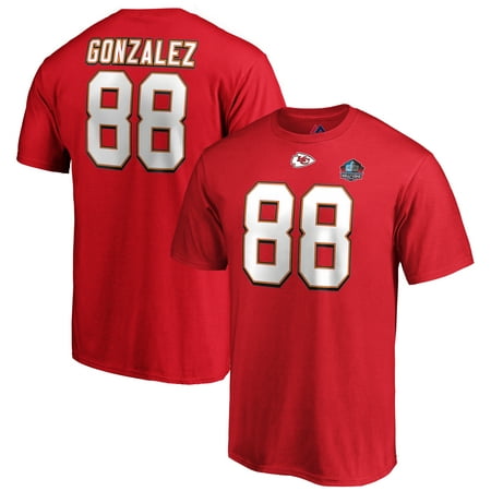 Tony Gonzalez Kansas City Chiefs NFL Pro Line by Fanatics Branded 2019 Pro Football Hall of Fame Inductee Player Name & Number T-Shirt -