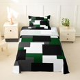 thumbnail image 2 of Castle Fairy Geometric Offset Rectangle Block Twin Sheets 3pcs,Minimalist Mosaic Bedding,Forest Gray Black,1 Flat Sheet, 1 Fitted Sheet and 1 Pillowcase, 2 of 7