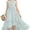 Mist, variant on Drtj 2-14T Kids Junior Bridesmaid Dresses Flower Girls Party V-neck Pleated Chiffon Dresses