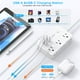 thumbnail image 4 of Protector contra sobretensiones de enchufe plano, cable de extensión ultrafino de 5 pies con 4 cargadores de pared USB (2 puertos USB C), 6 tomas de corriente ampliamente espaciadas, tira de alimentac, 4 of 5