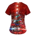 thumbnail image 3 of Holiday Gifts! Titcea Christmas Scrub Tops Women Cute Xmas Printed Short Sleeved V Neck Scrub Tops with Pockets Lightweight Stretchy Working Uniform, 3 of 3