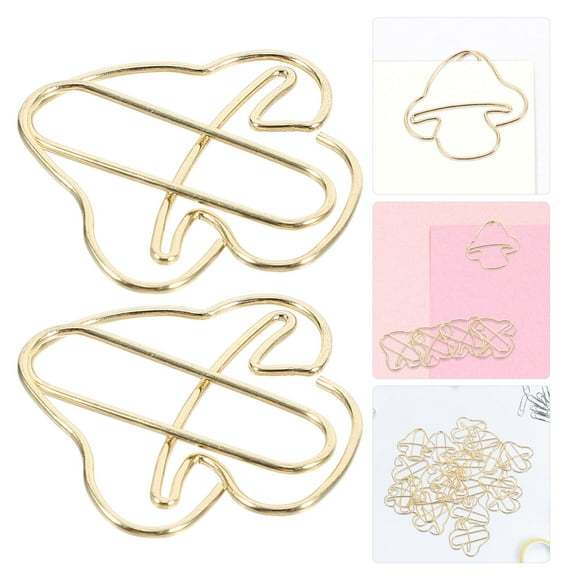 Masteelf 20pcs Mushroom Paper Clips Creative for Office Decorative Paper Clips for Organizing Documents Cute Shape Clamps Desk Accessories
