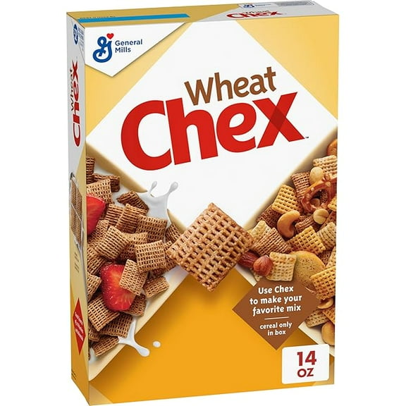Pack of 1 Wheat Chex Breakfast Cereal, Homemade Chex Mix Ingredient, 14 oz