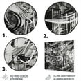 thumbnail image 3 of Designart "Cosmic Graffiti in Black and White II" Modern Geometric Metal Art Print, 3 of 5