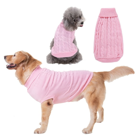 XmhyTop-A Pet Dog Clothes Soft Thickening Warm Shirt Winter Puppy Sweater for Dogs (Pink, XXL)