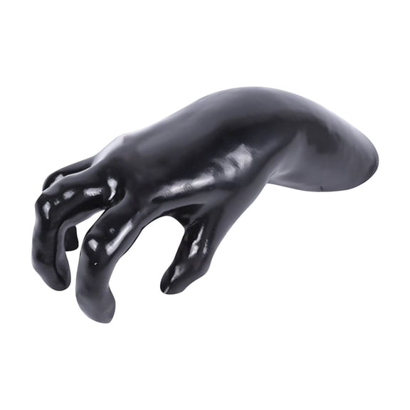 Halloween Wall Hanging Creepy Hand, Spooky Creepy Resin Decor, 1 Pack Glossy Black, for Halloween Haunted House Party Indoor Outdoor Wall Decoration
