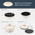 thumbnail image 3 of Best Choice Products Non-Stick Pot & Pan Cookware Set, Cast Iron Skillet, Grill Pan W/ Press, Dutch Oven - Vanilla, 3 of 10