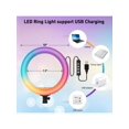 thumbnail image 2 of 10-Inch LED Ring Light (RGB Mode), With Aluminum Tripod Bracket - Adjustable Up To 63 Inches, 38 Colors Of Ring Light Can Be Switched,, 2 of 7