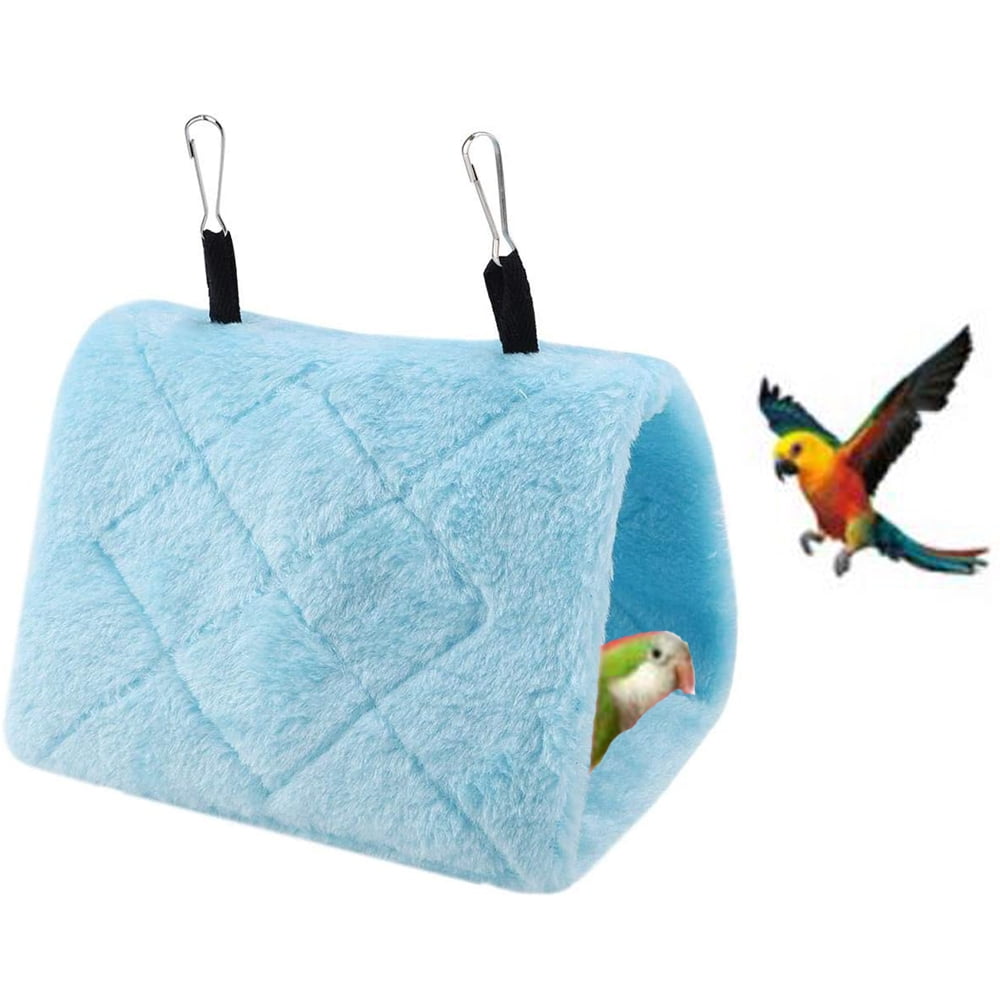 Uheng Pet Bird Nest House Parrot Bed Plush Happy Hut Hammock Hanging Cave Snuggle for Budgies Parakeet Cockatiels Cockatoo Conure Lovebird Finch Diamond Doves Cage Toy Tent 