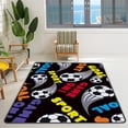 thumbnail image 2 of Crawling Indoor Carpet Play Mat Football Soccer Black for Living Room Bedroom Educational Nursery Floor Mat Area Rugs 72x48inch, 2 of 6