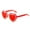 Red, variant on Women Sun HatsAdult Transparent Multi Color Love Shape Integrated Diamond Decorative Glasses