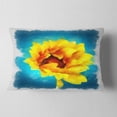 thumbnail image 2 of Designart Sunflower on Blue Watercolor - Floral Throw Pillow - 12x20, 2 of 5