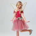 thumbnail image 6 of Girls Halloween Party Dresses Set Fairy Fancy Velvet Tulle Dress with Butterfly Wings Ball Gown Princess Clothes 8 Years, Pink, 6 of 7