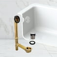 thumbnail image 3 of Westbrass 14" 17 ga. Brass Tip-Toe Drain Bathtub Waste Assembly with 2-Hole Overflow, Polished Chrome, 3 of 17
