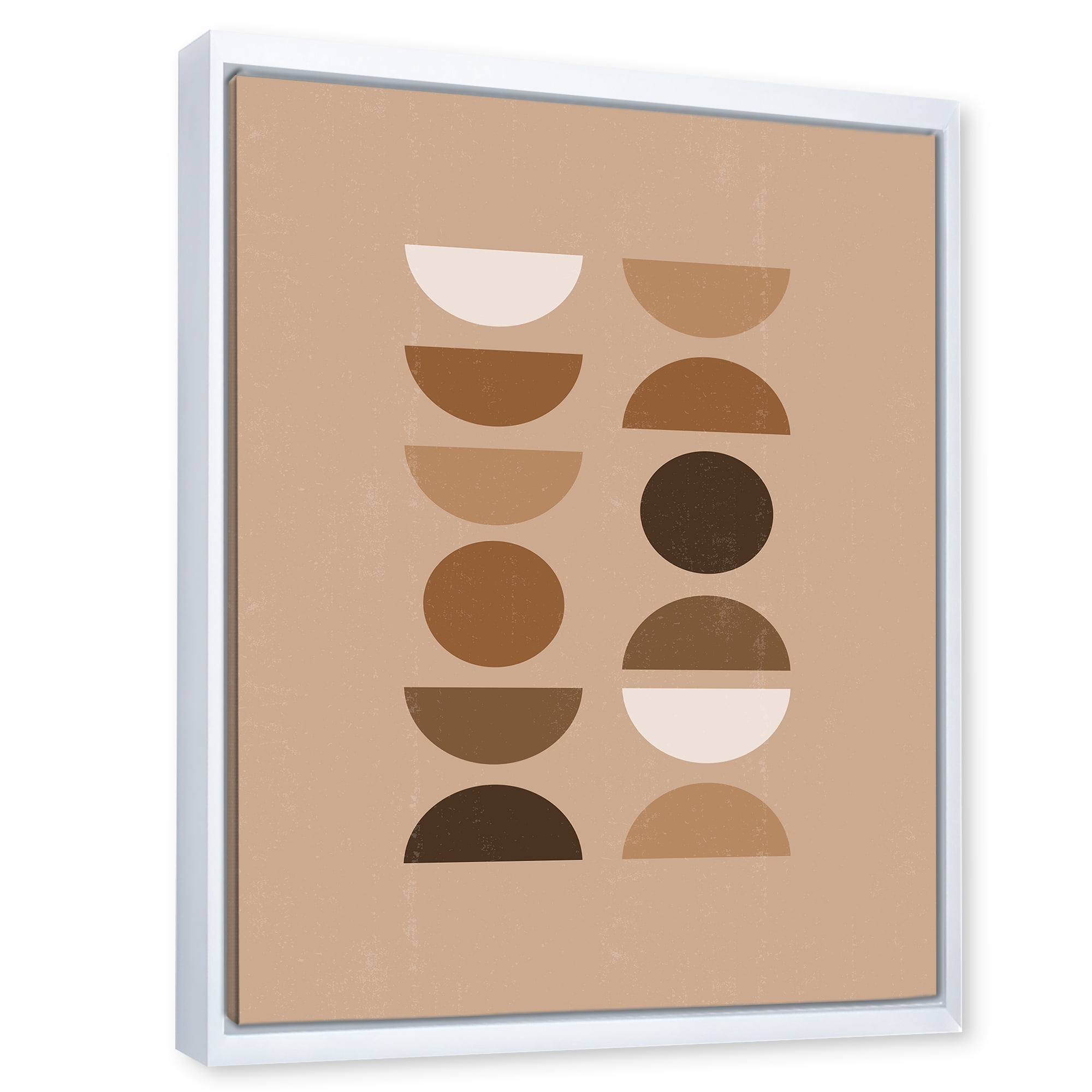 Designart 'Abstract Moon and Sun Geometric Print II' Modern Framed Canvas Wall Art Print