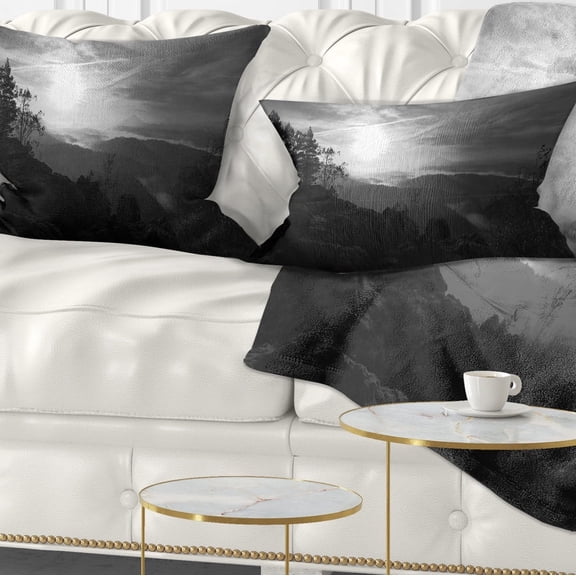 Designart Sandstone Peaks and Hills - Landscape Photo Throw Pillow - 12x20