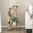 thumbnail image 3 of Gymax 6-tier Foldable Metal Plant Stand Flower Pot Display Rack Hinged Tray Shelf, 3 of 10