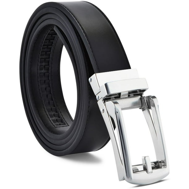 Carlo Fellini Men's Ratchet Belt Genuine Leather Mens Belt with Slide