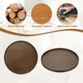 thumbnail image 4 of Uxcell Wooden Serving Tray Round Decorative Platter for Serving Food and Drinks with Stylish Design Brown 14.2 Inch, 4 of 6