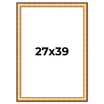 27x39 Frame Gold Plein Aire Solid Wood Picture Frame Width 2 Inches | Interior Frame Depth 0.5